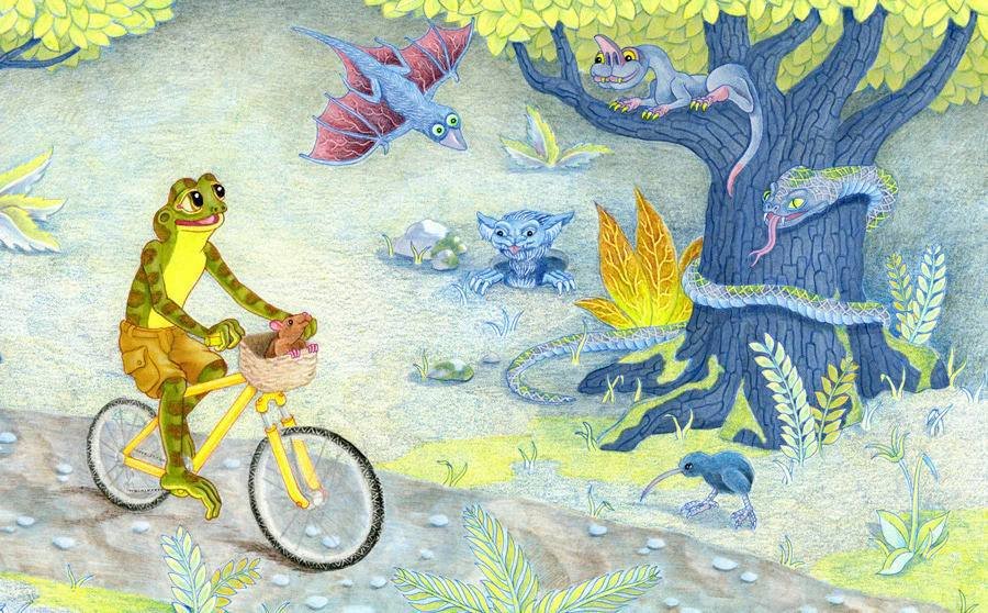 Mystery riding a bike