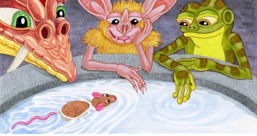 toki, hoodrat and mystery looking at wat